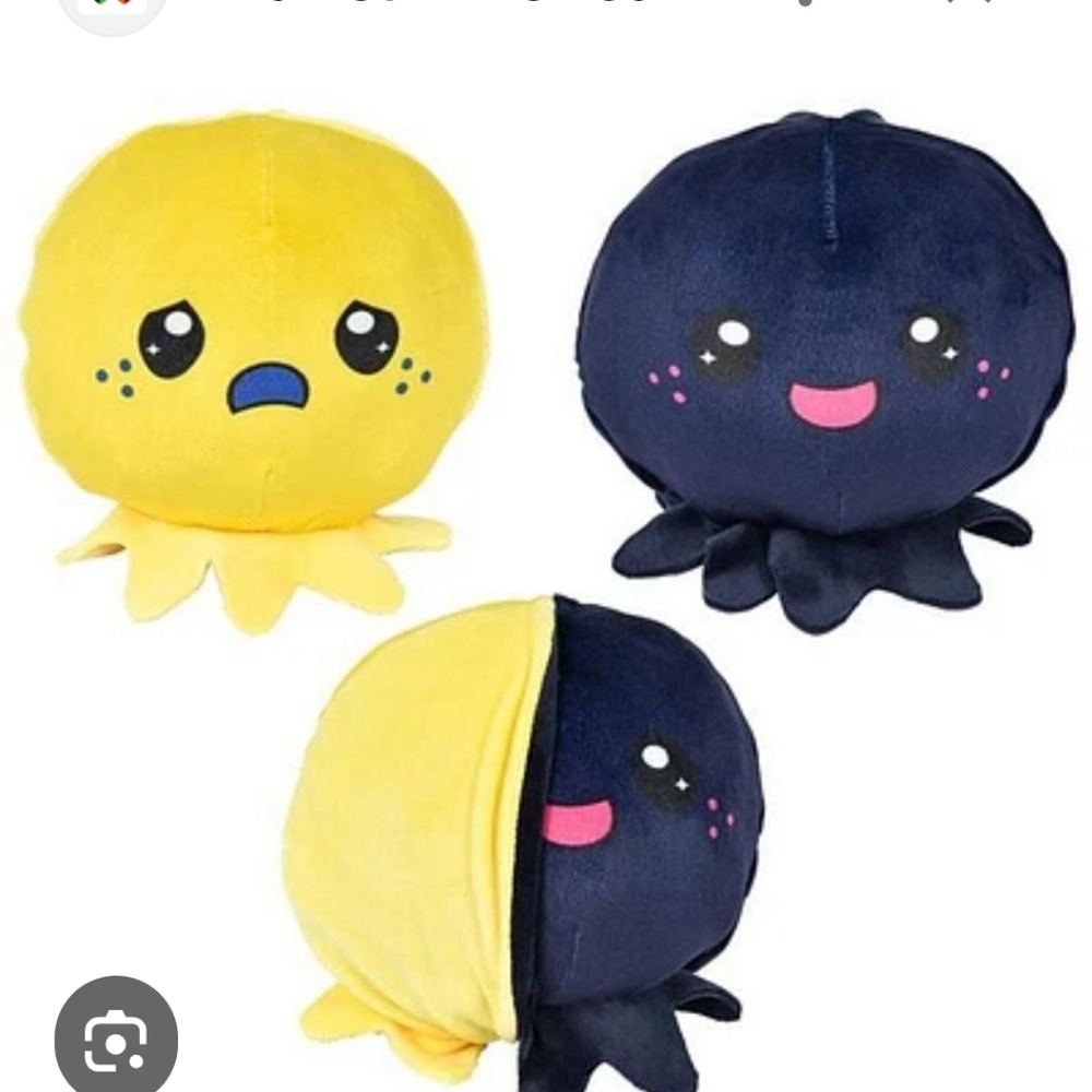 Yellow Plush Octopus Toy. Reversable EEZ. Clean Nice